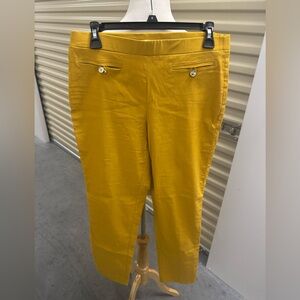 Anne Klein Women's Mustard Cropped Low-Rise Pants